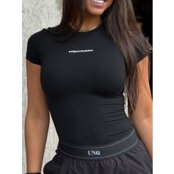 Unique The Label - Giselle Short Sleeve - Deep Black