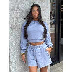 Unique The Label - Peggy Cropped Sweater - Blauw
