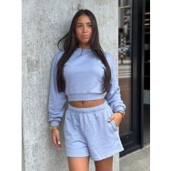 Unique The Label - Peggy Cropped Sweater - Vintage Blue