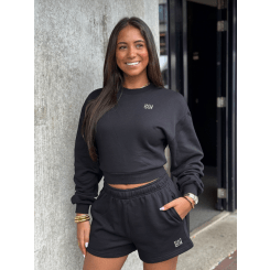 Unique The Label - Peggy Cropped Sweater - Zwart