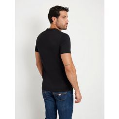 Guess - Ss Cn Guess Vertical Logo Tee - Zwart