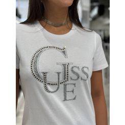 Guess - SS CN Guess Studded Tee - Wit