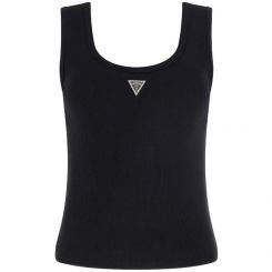 Guess - Sl Guess Ribbed Knit Tank Top - Zwart