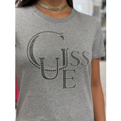 Guess - SS CN Guess Studded Tee - Grijs