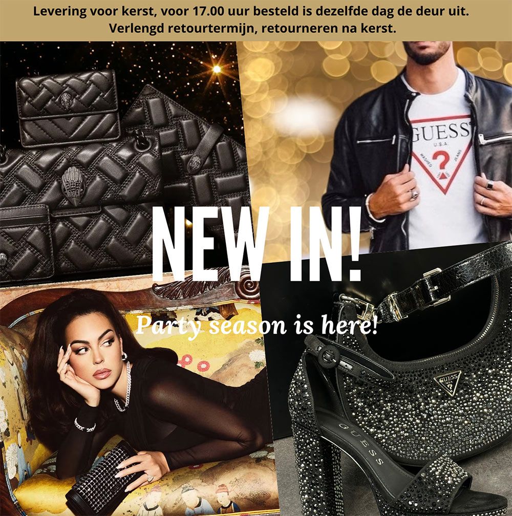 Nieuwe Kurt Geiger tassen, Guess kleding voor dames en men en mooie Guess sets:  nieuw binnen bij Herman Schoenen!  