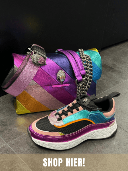 Kurt Geiger tas, sneaker en riem set in diverse kleuren.